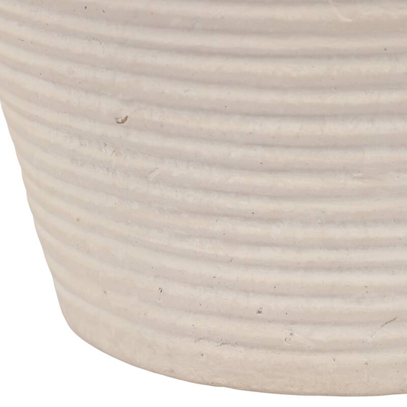 Sculptural Ribbed Paper Mache Table Vase - Stylish Tall Flower Vase