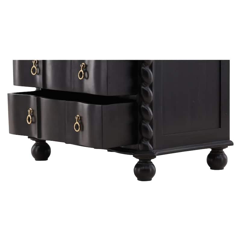 Furniture Classics Deeds Black Mahogany Brass Detail Storage Chest