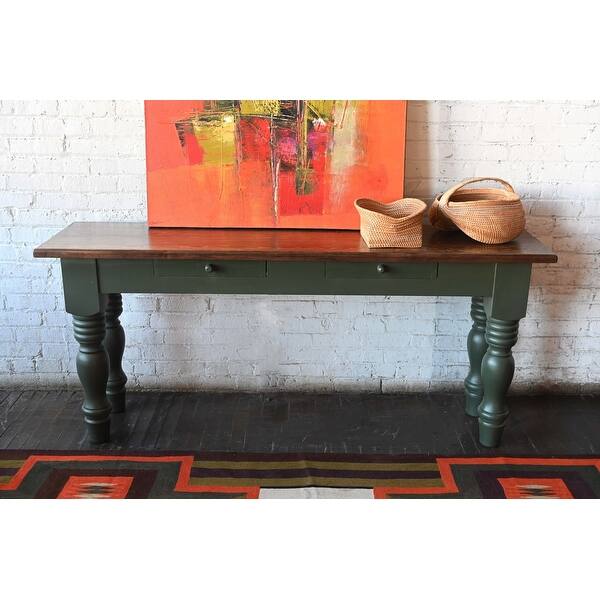 El Paso Import Handmade Fat Lady Sofa Table W Drawer Olive Green 72 L X 19 W X 31 H On Sale Overstock 31868157