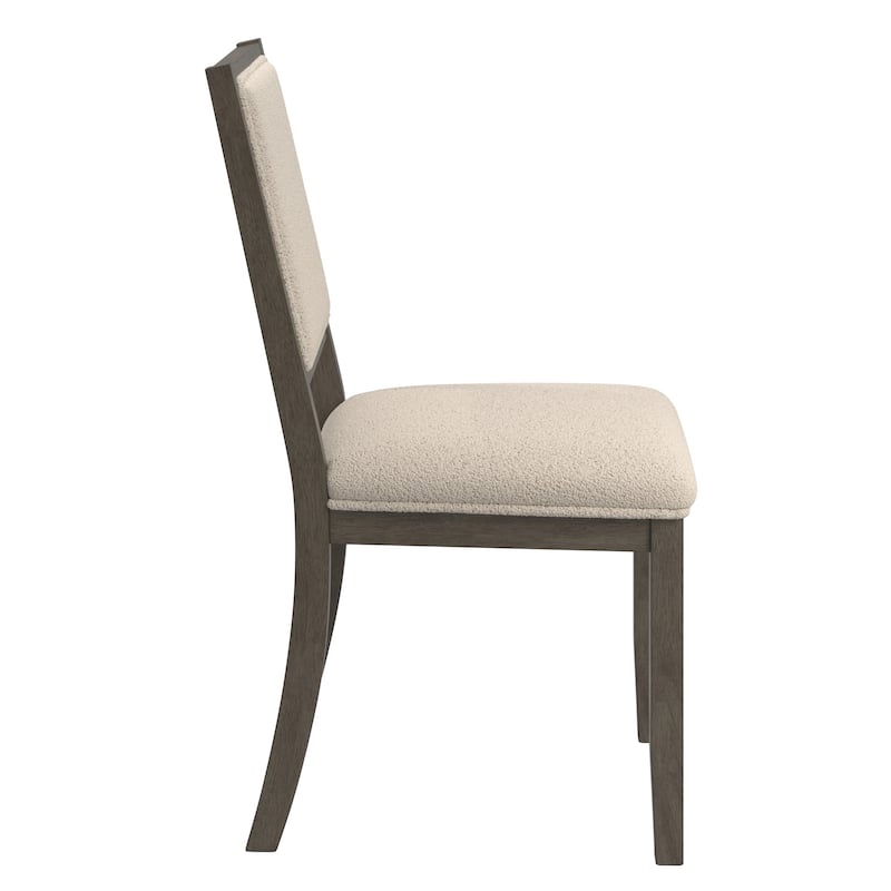 Harstad Wood Finish Cream Boucle Fabric Dining Chair (Set of 2) by iNSPIRE Q Modern