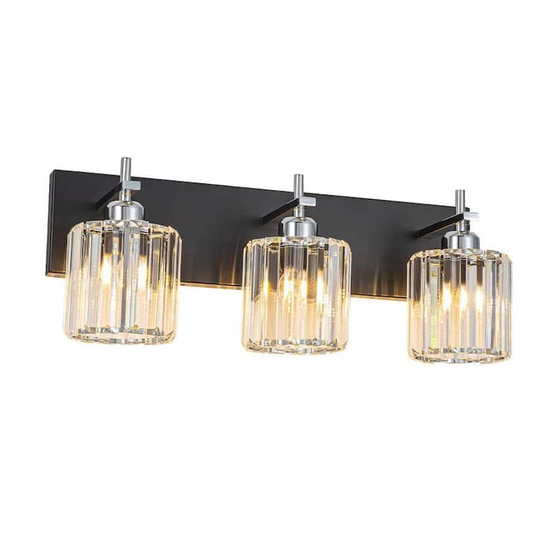 Mid-Century Modern Dimmable Bathroom Vanity Light Crystal Glass Wall Sconce