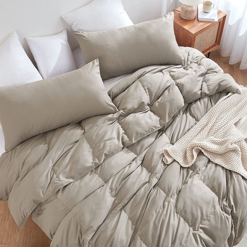 Snorze® Cloud Comforter Set - Coma Inducer® Oversized Bedding in Bronze Stone