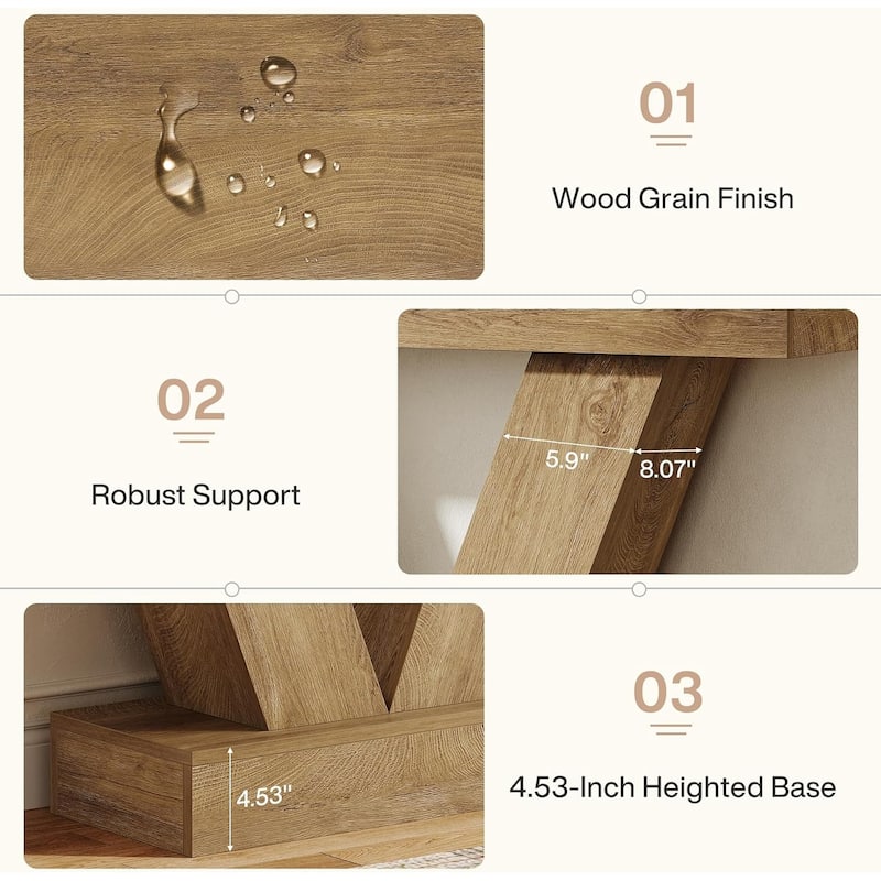 41.3" Console Table, Behind Couch Sofa Entryway Table with V-Shaped Legs, Living Room, Hallway, Foyer, Entrance