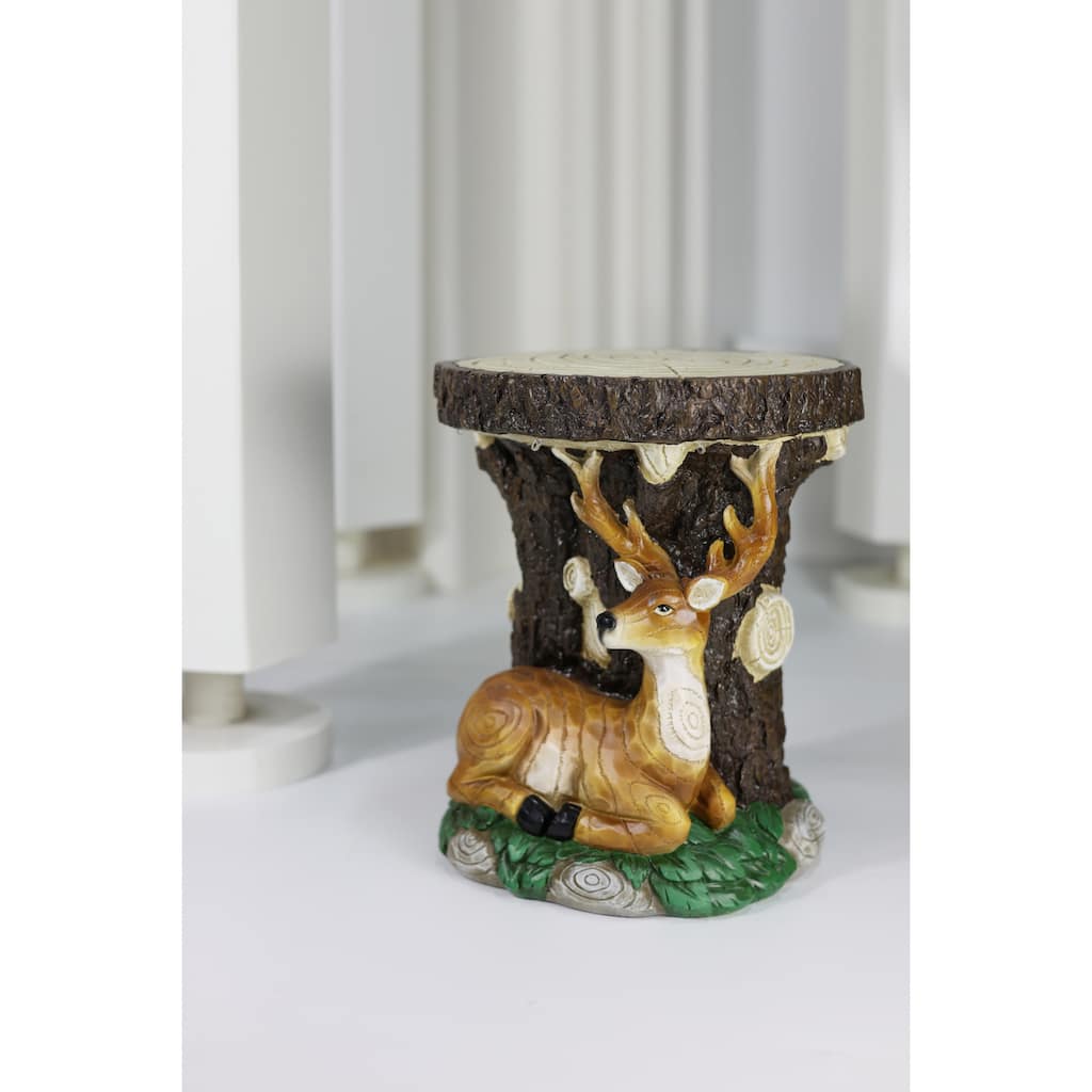 Solar Powered Elk Outdoor Garden Plant Stand - 14"