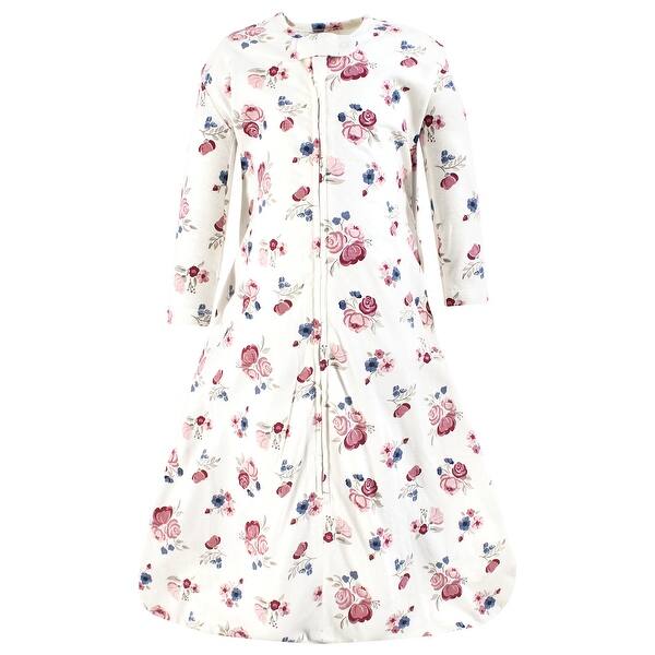 slide 1 of 1, Hudson Baby Infant Girl Long Sleeve Cotton Jersey Sleeping Bag, Sack, Blanket, Dusty Rose Floral