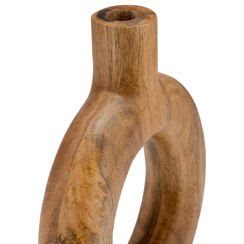 Sagebrook Home Natural Wood Donut Shaped Vase