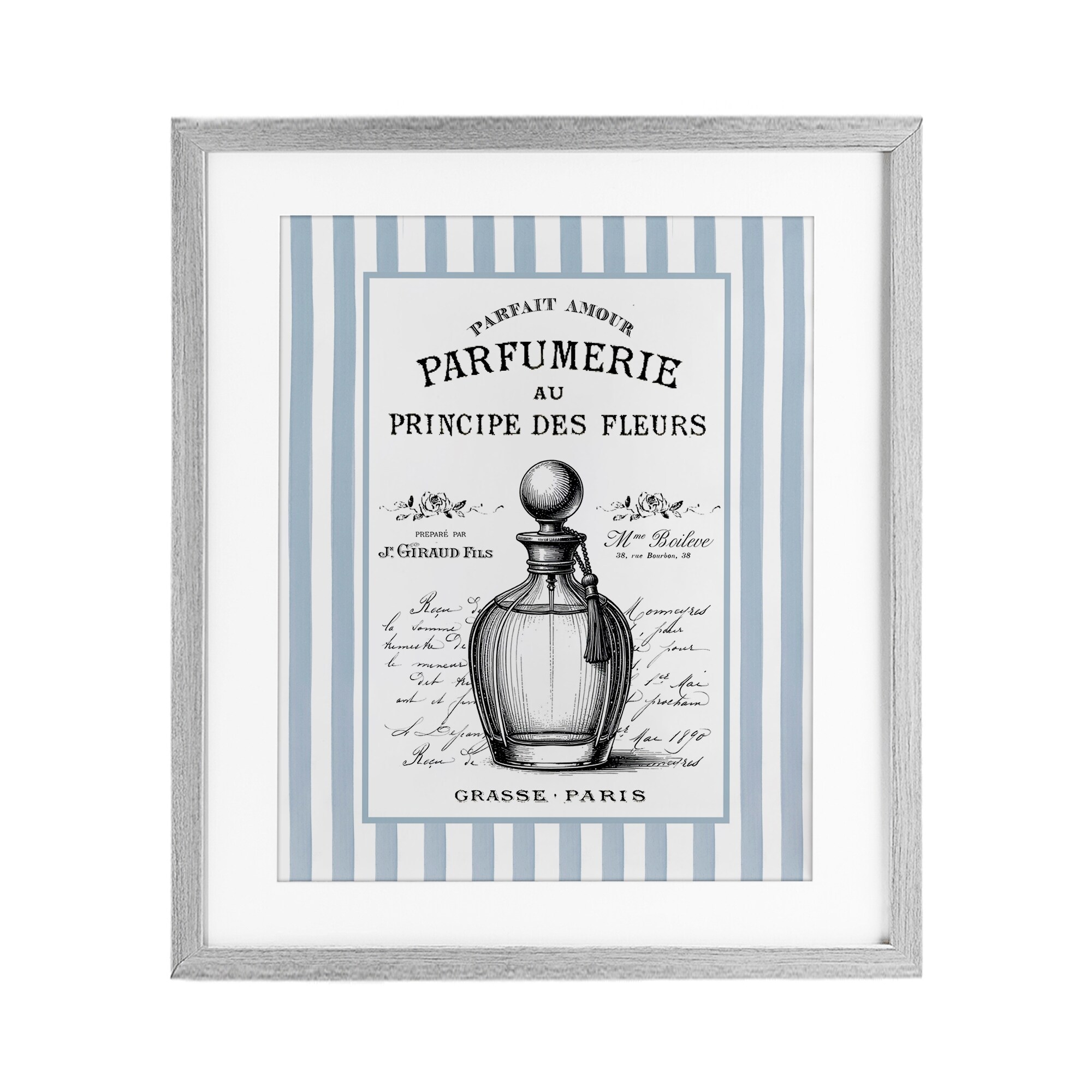 Vintage Fragrance on Stripes Lettered and Lined