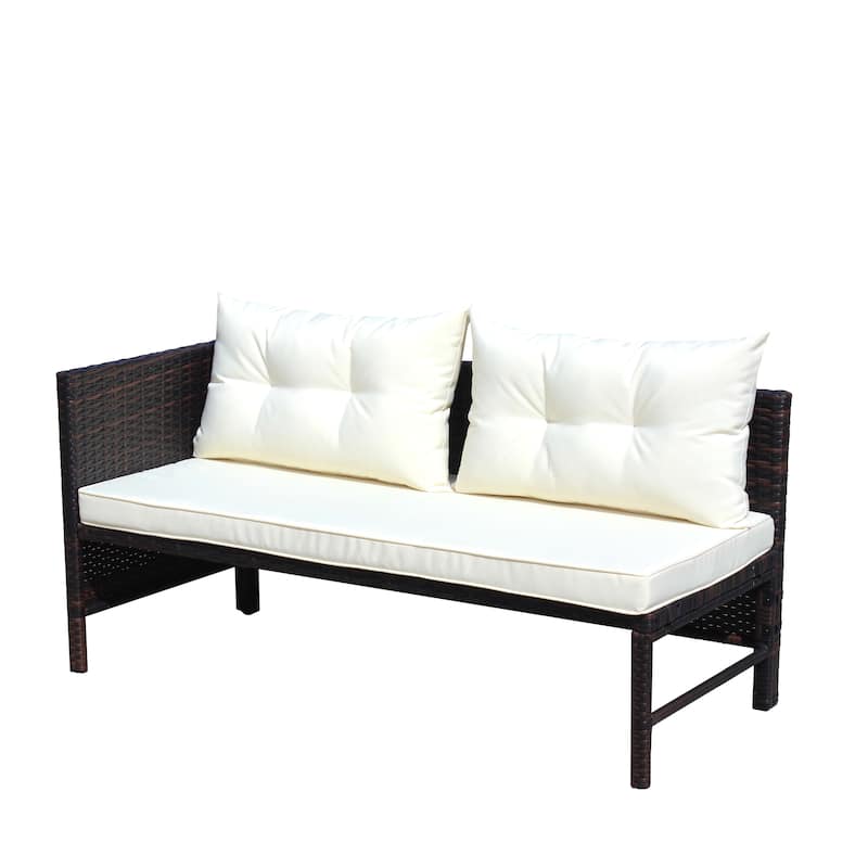 Wicker Rattan Sectional Sofa Set (3 Pieces)