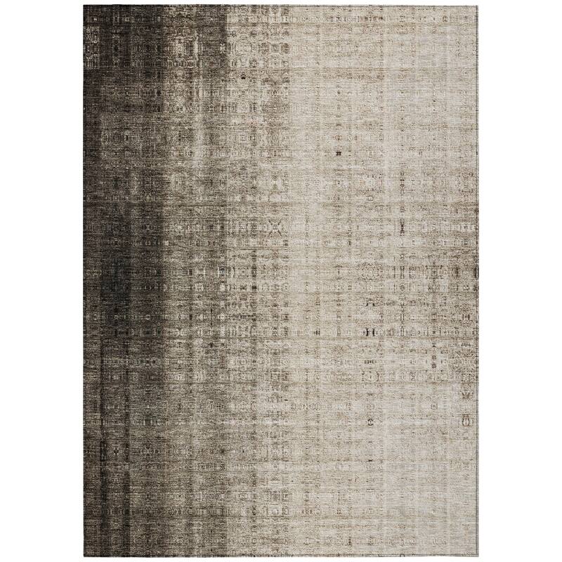 Machine Washable Indoor/ Outdoor Contemporary Ombre Chantille Rug