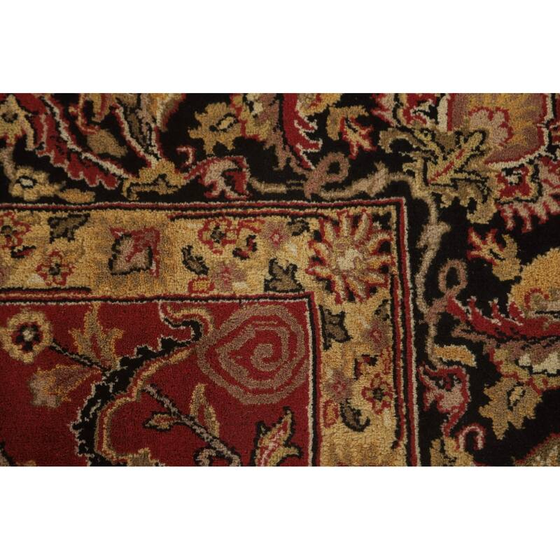 Red Floral Agra Oriental Area Rug Hand-Knotted Wool Carpet - 7'9" x 10'0"