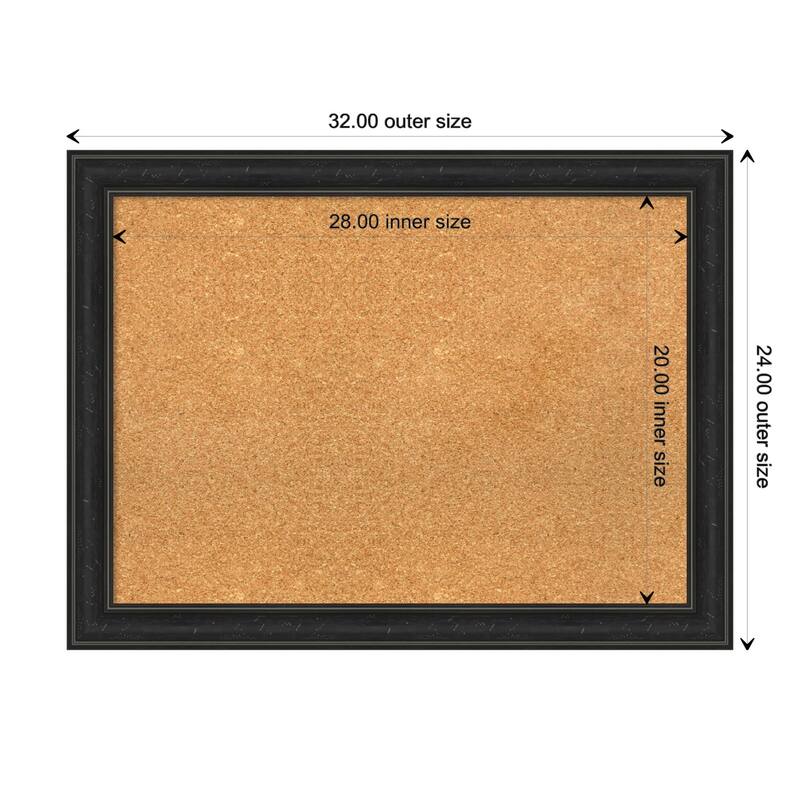 Shipwreck Black Narrow Framed Cork Bulletin Memo Board