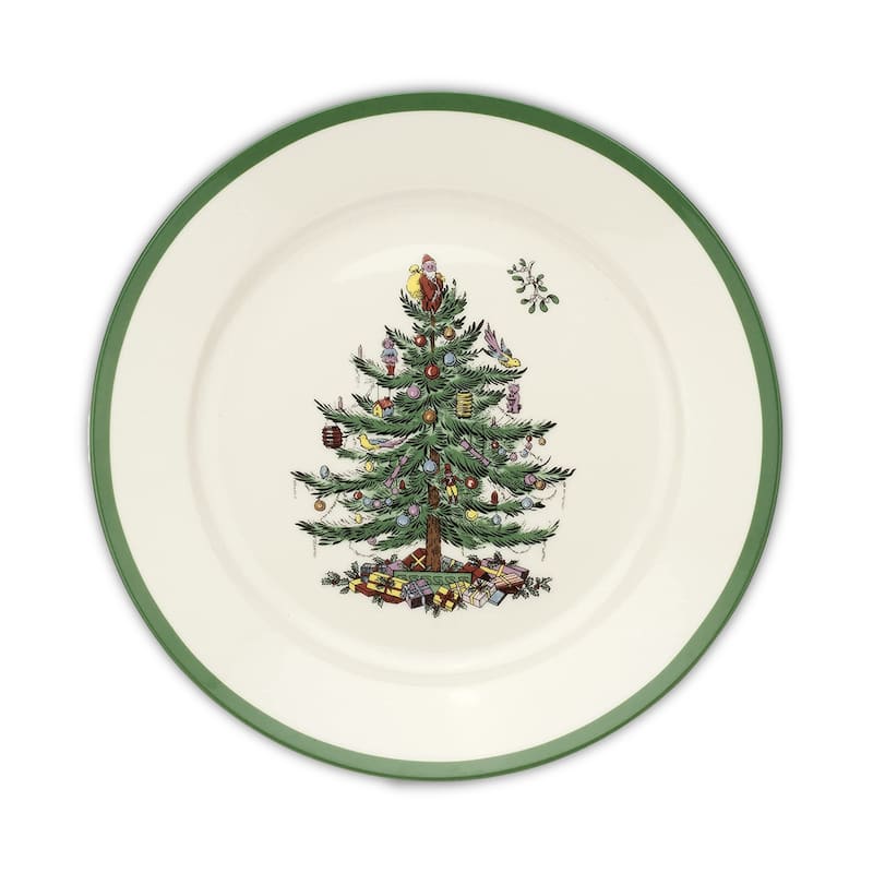 Spode Christmas Tree Luncheon Plate - 9" D x 1" H - 9" D x 1" H - Multicolored