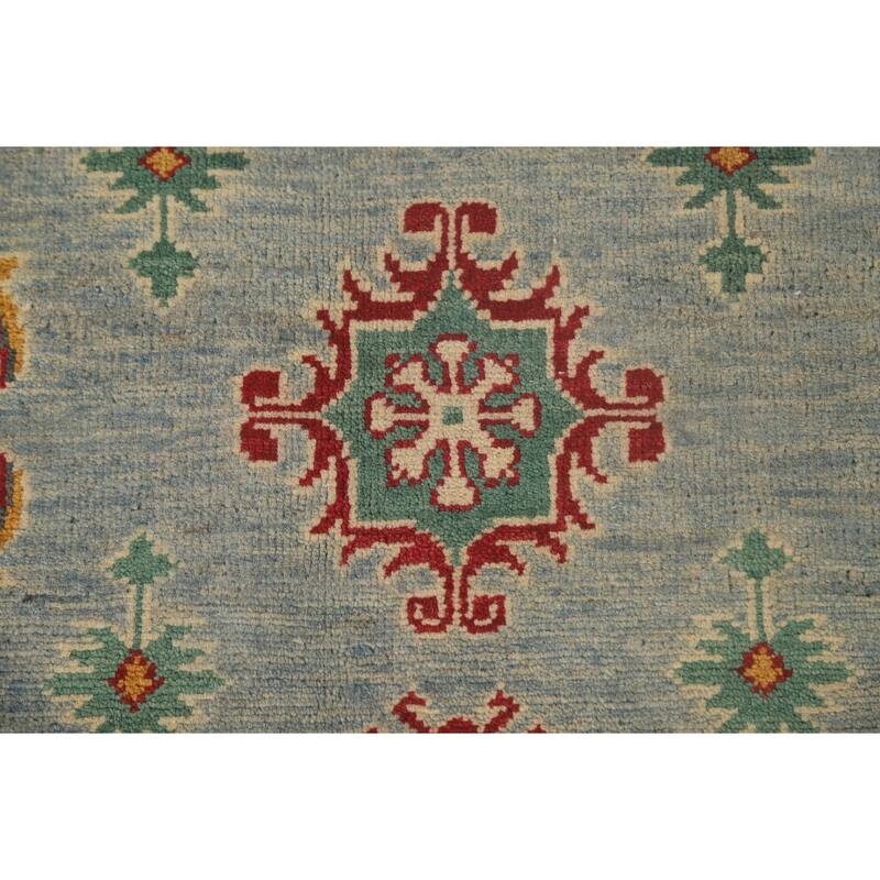 Light Blue Kazak Oriental Rug Hand-Knotted Living Room Wool Carpet - 9'9"x 12'8"