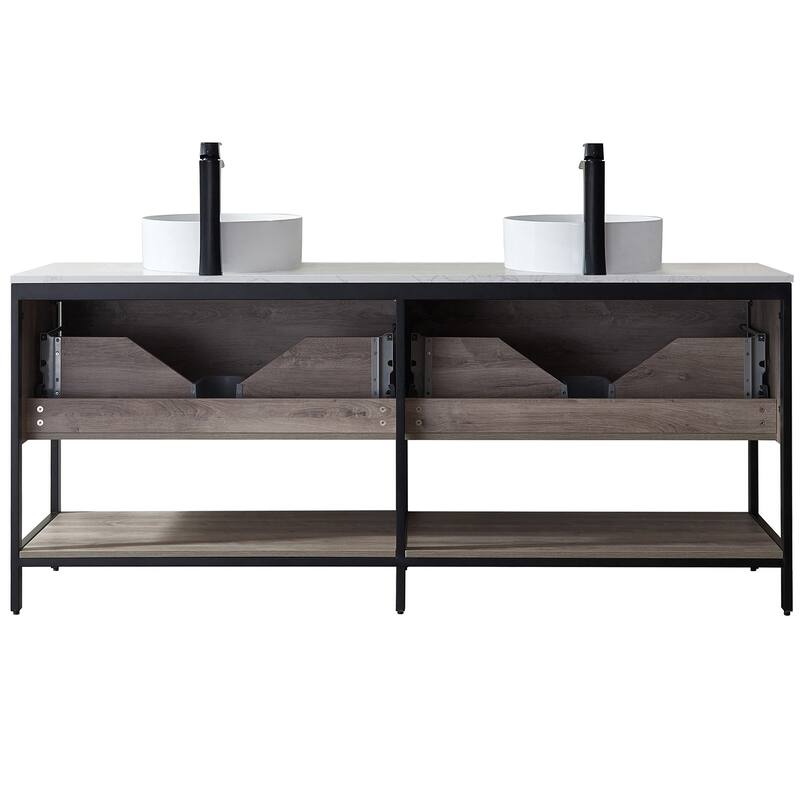 Murcia 72" Vanity with Countertop and vessel sink With Mirror