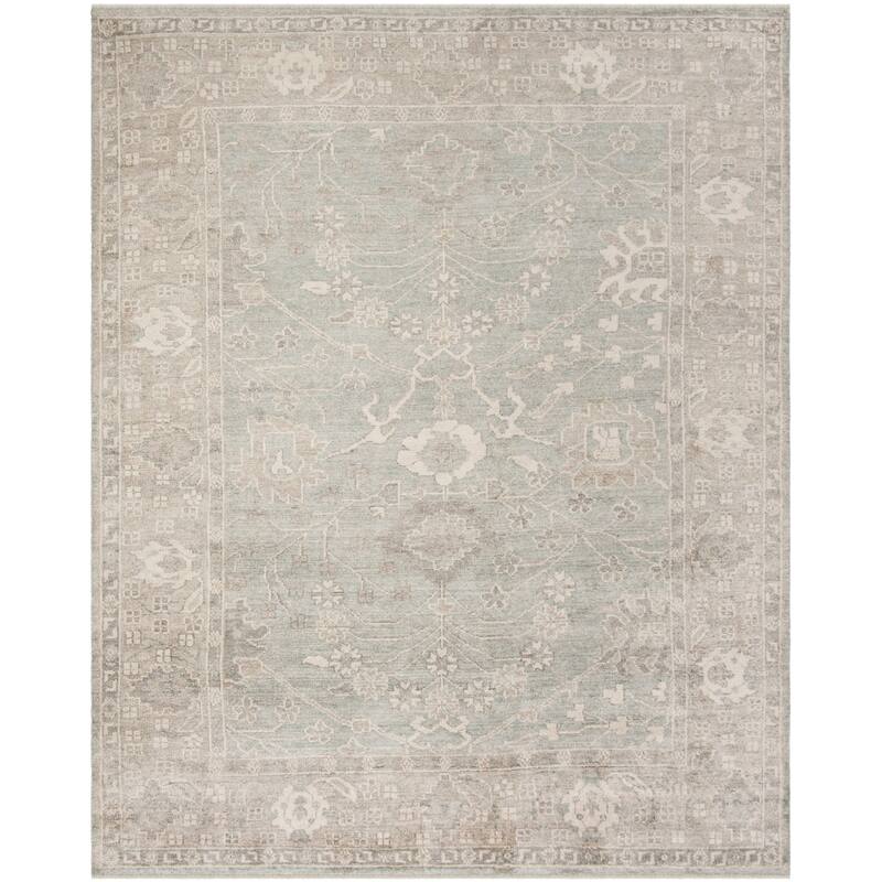 SAFAVIEH Couture Hand-knotted Oushak Clazina Traditional Oriental Wool Rug - 9' x 12' - Blue/Grey