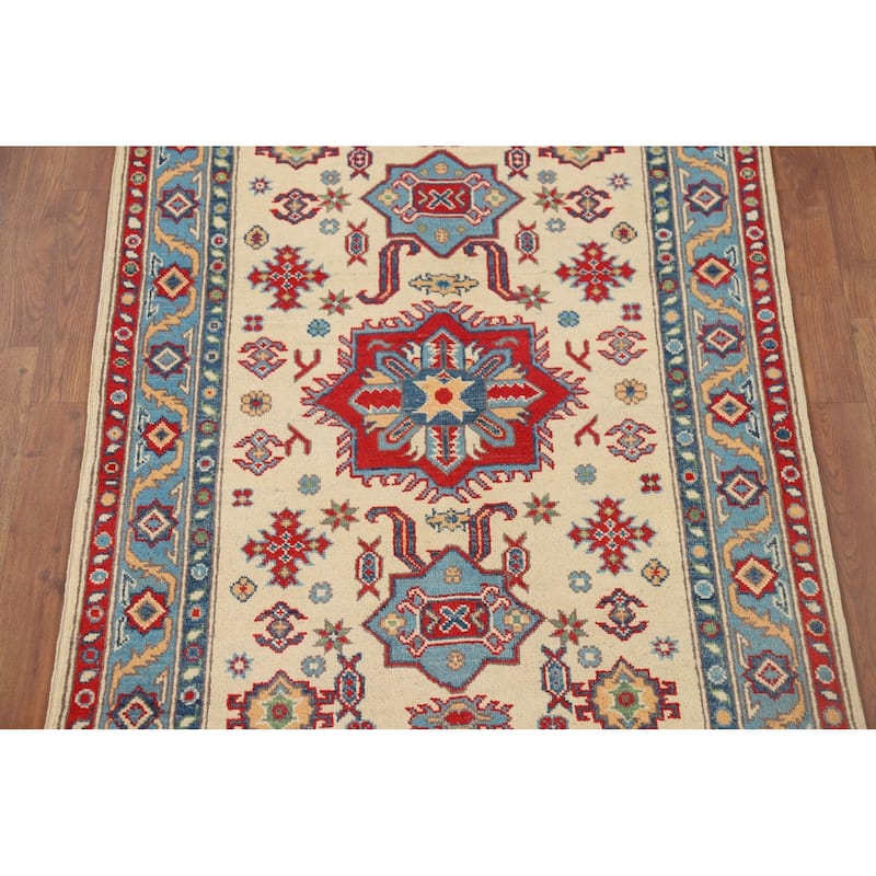 Kazak Oriental Accent Rug Hand-Knotted Wool Carpet - 3'3" x 4'10"