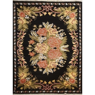 Wool/ Silk Vegetable Dye Aubusson Oriental Area Rug Handmade Carpet - 5'11" x 8'1"