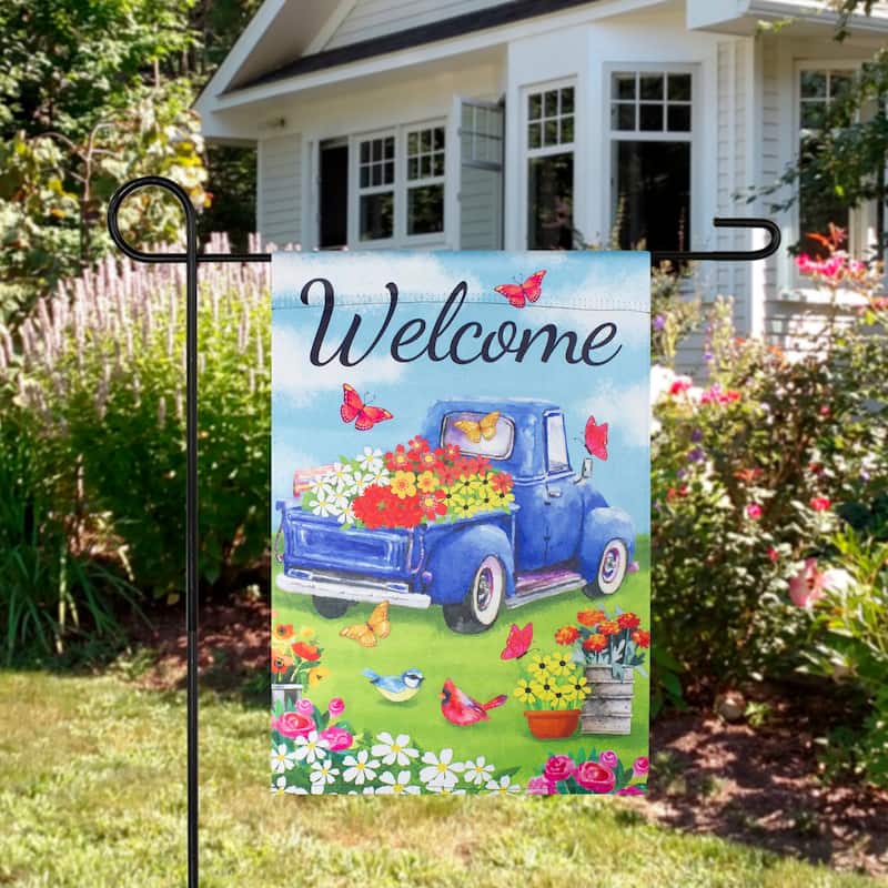 Metal Garden Flagpole - 36.5" - Black - 36.5