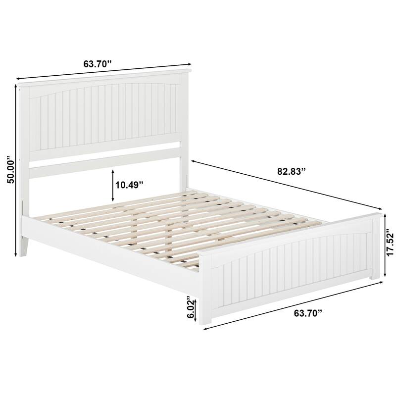 Naples Solid Wood Low Profile Platform Bed with Matching Footboard