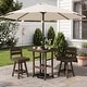 preview thumbnail 5 of 48, 3-Piece HDPE Counter Height Bar Set with 2 24.8'' Height Swivel Bar Stools and 29.92'' W Square Bar Table,Pub table sets of 3 Brown
