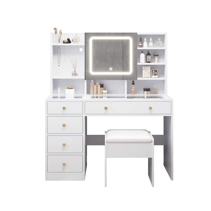 5 drawers with shelves and hooks Dressing table set with plugs