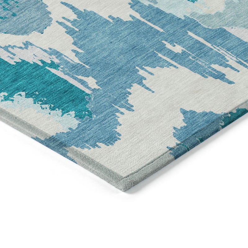 Machine Washable Indoor/ Outdoor Chantille Ombre Abstract Rug