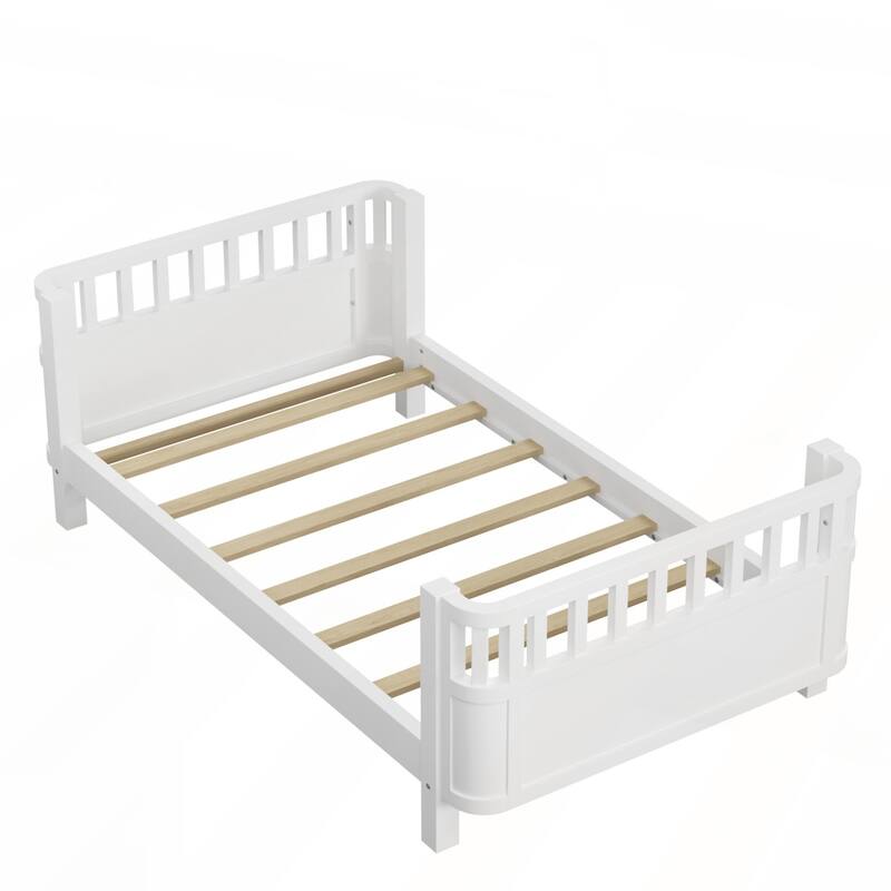 Twin Size Wood Platform Bed for Kids