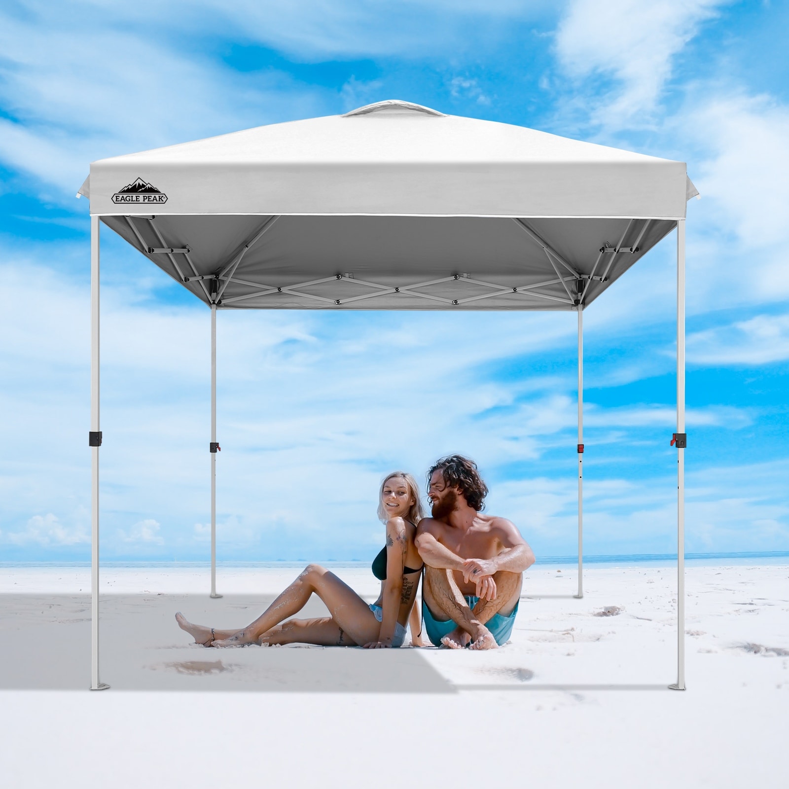 EAGLE PEAK 8x8 Pop Up Canopy Tent Instant Outdoor Canopy Easy Set Up Straight Leg Folding Shelter with Wheeled Bag Bed Bath Beyond 39119723