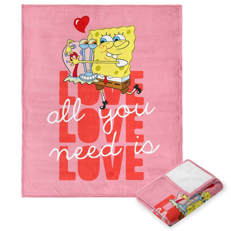 Nickelodeon Spongebob Need Love Silk Touch Throw Blanket