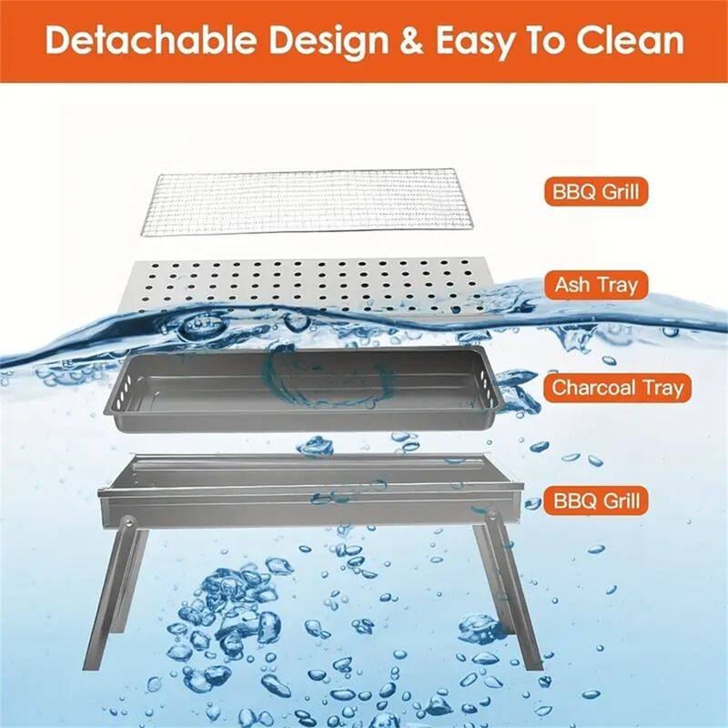 23" Portable stainless steel charcoal grill