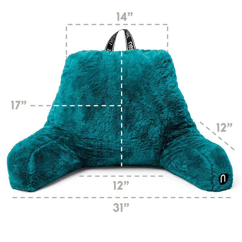 Emperyan Fur Reading Pillows for Sitting in Bed Adult & Kids, Sit Up Back Support Pillow for Bed Rest