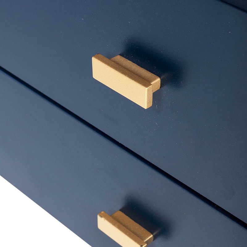 Painted Wood Storage Nightstand With Brass Accents by East at Main
