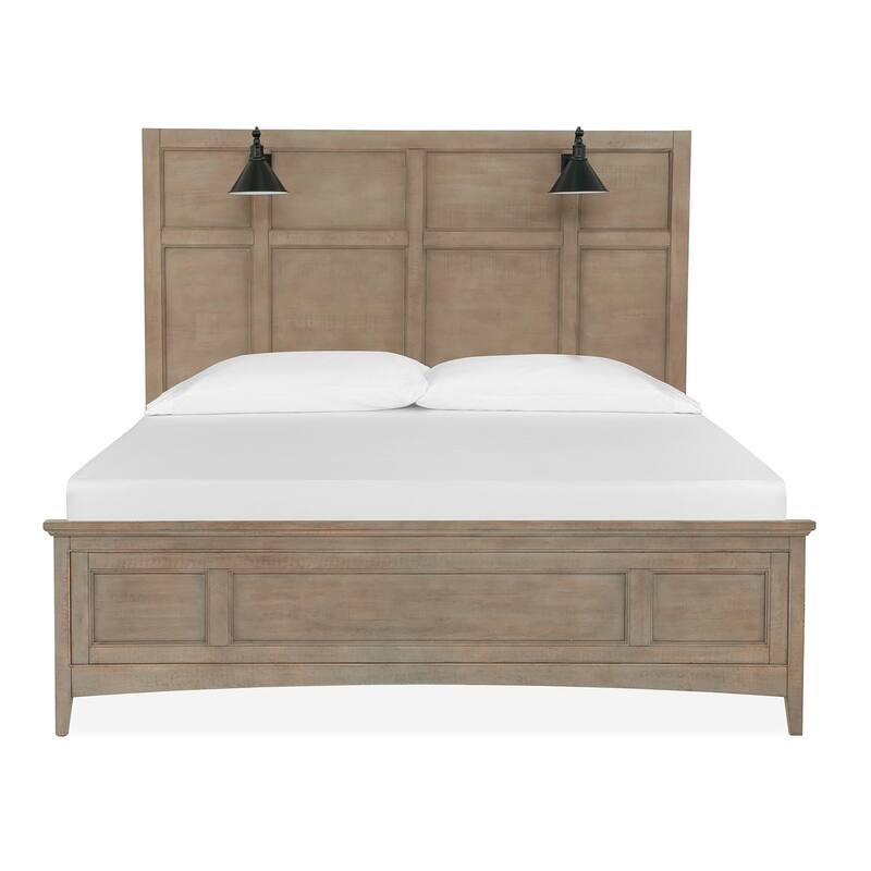 Magnussen Home Paxton Place Dovetail Grey Lamp Panel Bed