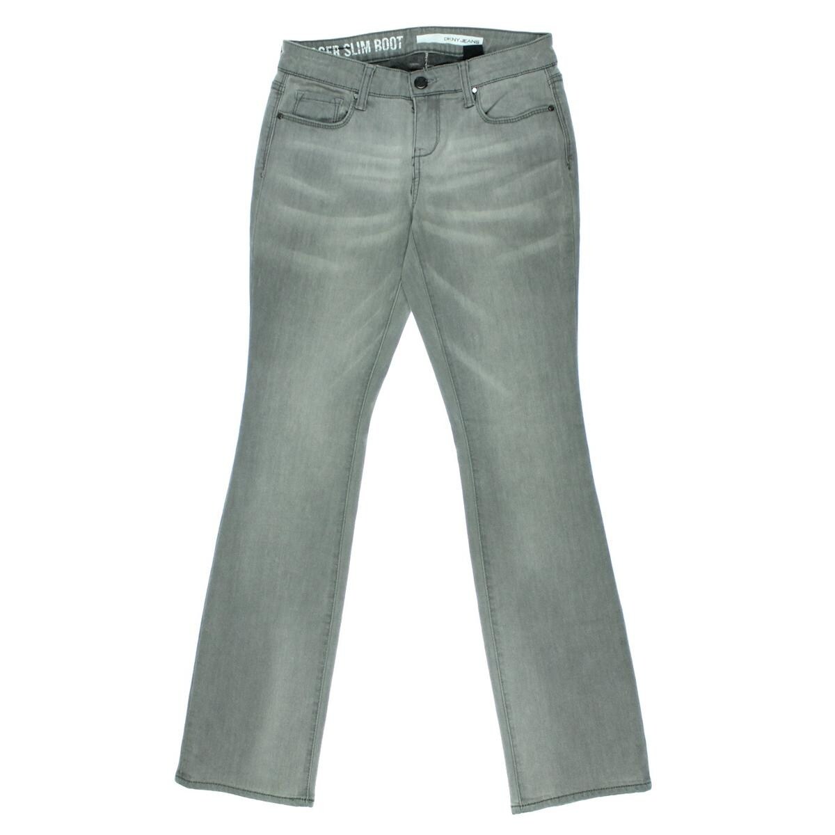 Shop Dkny Jeans Womens Petites Mercer Slim Bootcut Jeans Low Rise
