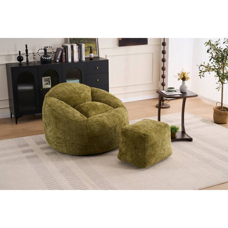 Foam Bean Bag Chairs for Adults/Teens with Filling,Bean Bag Lazy Sofa with Ultra Soft Chenille Cover, Bean Bag,Indoor & Outdoor