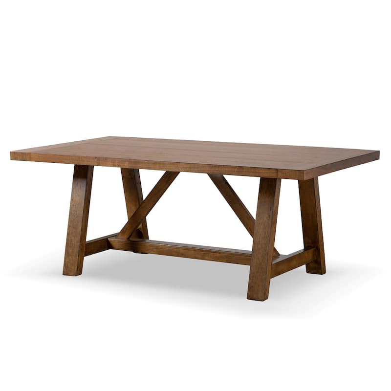 Furniture of America Drystan Rustic 7-Piece Brown Solid Wood Dining Table Set