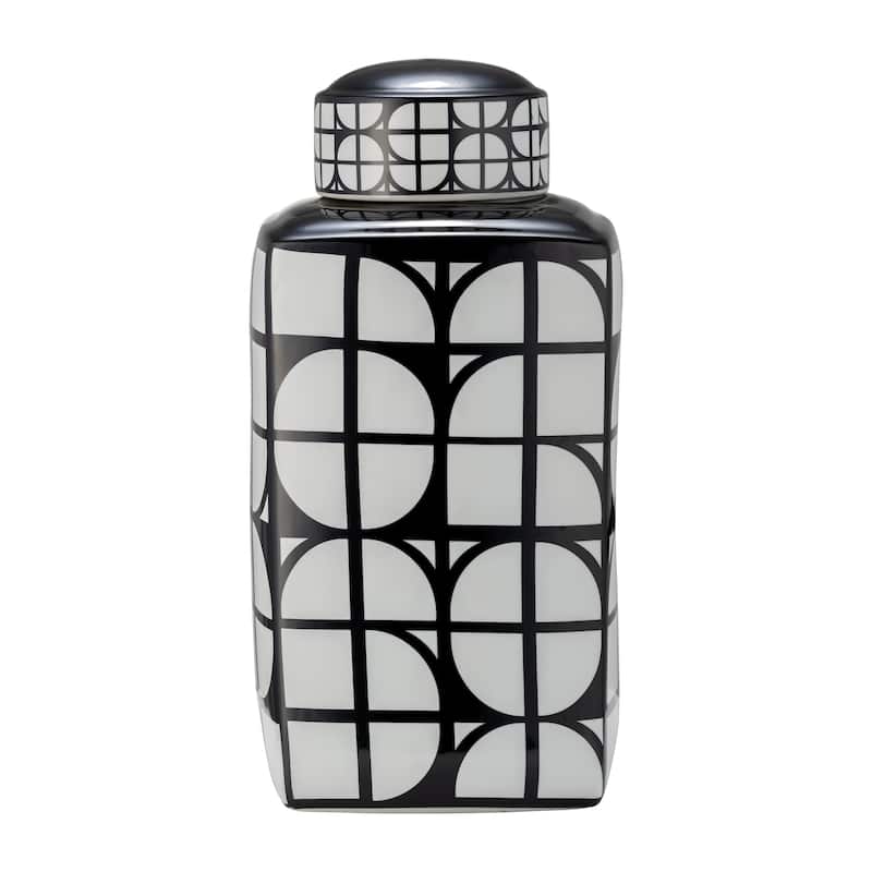 Sagebrook Home Ceramic Square Jar with Lid