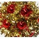 preview thumbnail 2 of 0, 5" Hanging Tinsel Berry Christmas Metalic Ball Ornament, Gold/Red, Set of 3 - 5