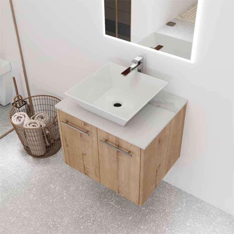 Bathroom Vanity With Sink In 24/30 Inch, Floating Bathroom Vanity With Soft Close Door - 23.6"W x 18.9"D - IMO with sink-101