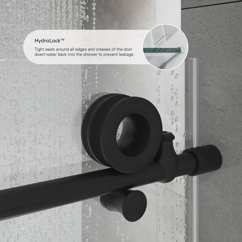 Seawin Crystal 56 - 60 x 78 inches Frameless Sliding Shower Door 3/8 in. (10 mm) Clear Tempered Glass with NanoShield Coating