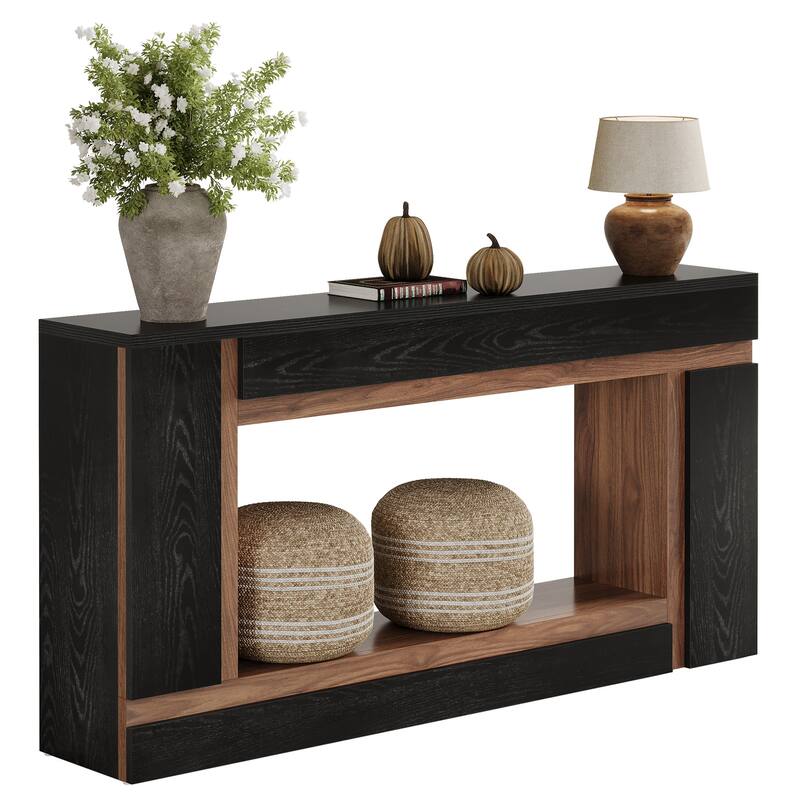 2-tier Narrow Console Entryway Table for Living Room Hallway Foyer - 63" W x 11.81" D x 31.5" H