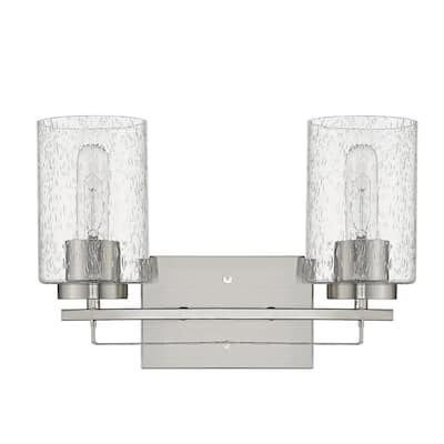 Modern Flush Mount Wall Light Fixture with Clear Bubble Glass Shade and LED Compatible for Bedroom