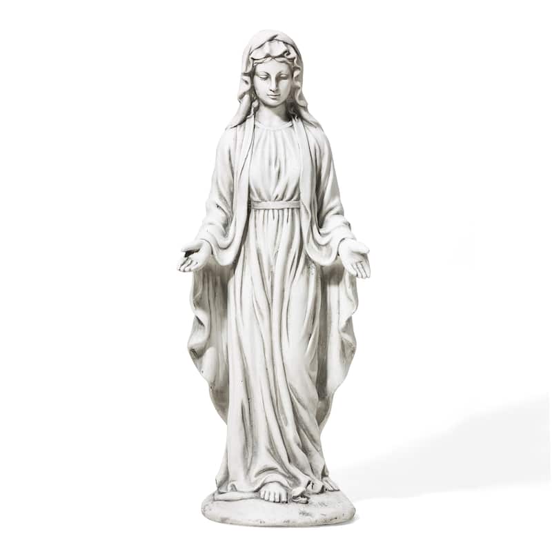 Glitzhome 30"H Vintage MgO Blessed Mother Virgin Mary Spring Garden Statue Indoor Outdoor Sculpture