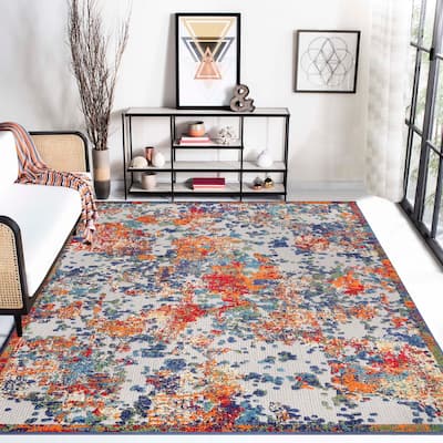 Superior Kalina Abstract Splatter Modern Indoor Outdoor Area Rug