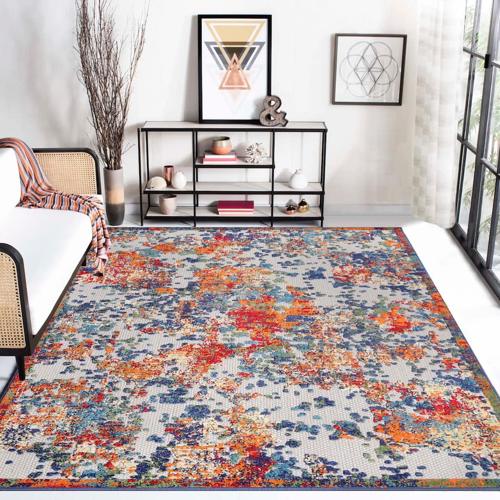 Superior Kalina Abstract Splatter Modern Indoor Outdoor Area Rug