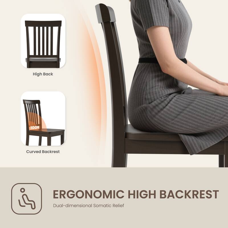 RENEWLINE Set of 2 Spindle High-Back Dining Chairs， Elegant and Comfortable Seating for Dining Rooms