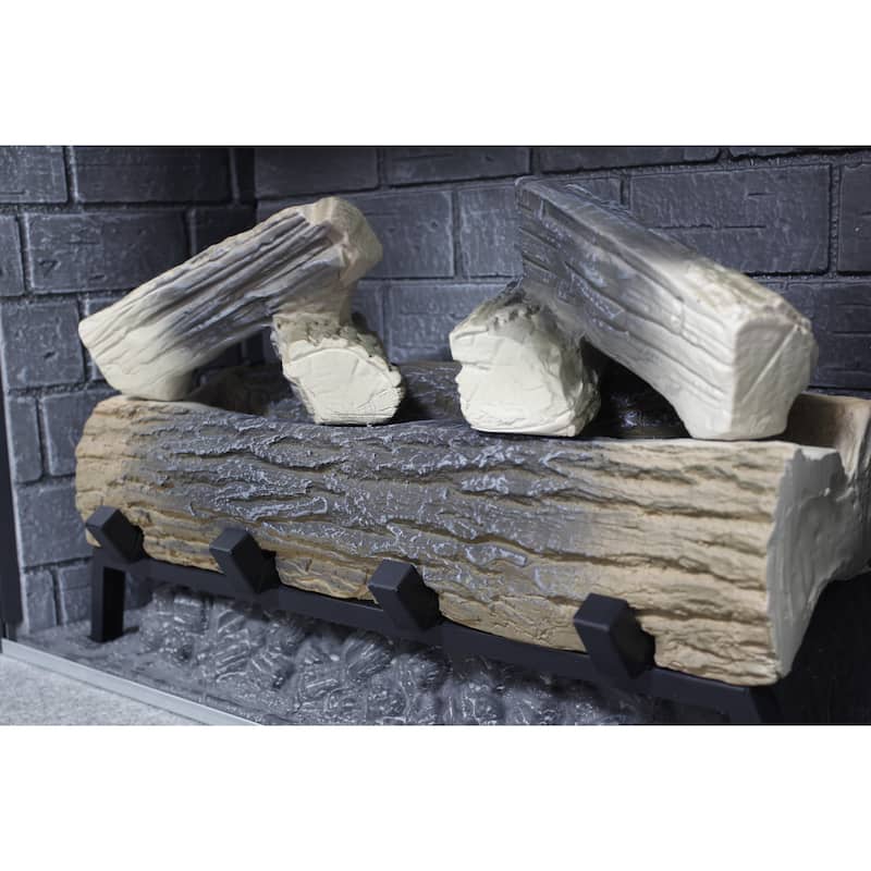 23"Infrared Heating Electric Fireplace Insert,With Log Set & Realistic Flame,Remote Control With Timer,Overheating Protection