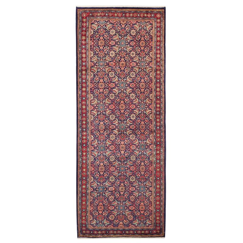 ECARPETGALLERY Hand-knotted Andelz Navy Wool Rug - 3'11 x 10'5