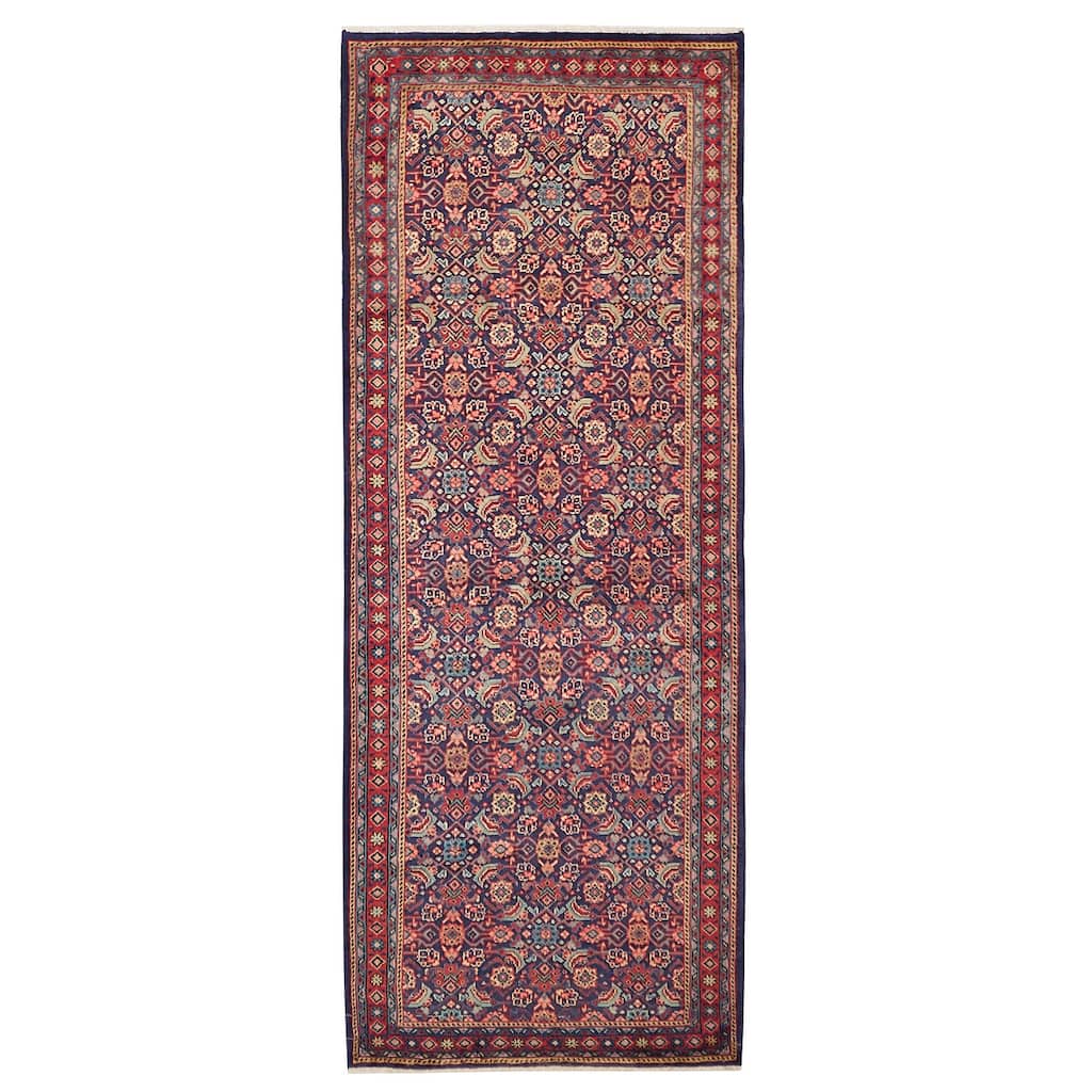 ECARPETGALLERY Hand-knotted Andelz Navy Wool Rug - 3'11 x 10'5