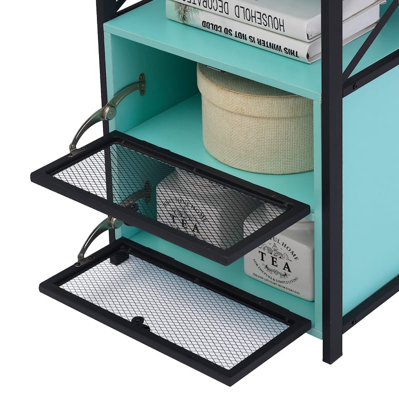 Javlergo Set of 2 Nightstand with 2 Drawers, Small Nightstands Bedside Tables with Storage Shelf for Living Room, Bedroom
